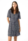 Vero Moda Alba Spot Print Shirt Dress, Navy Blazer