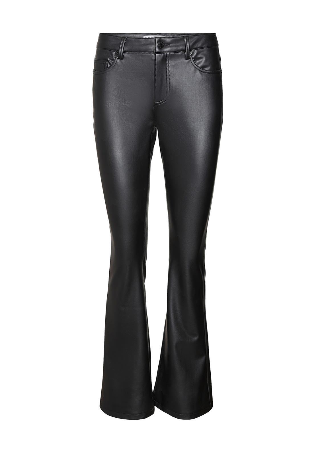 Vero Moda Flash Flare Leg Coated Trousers, Black