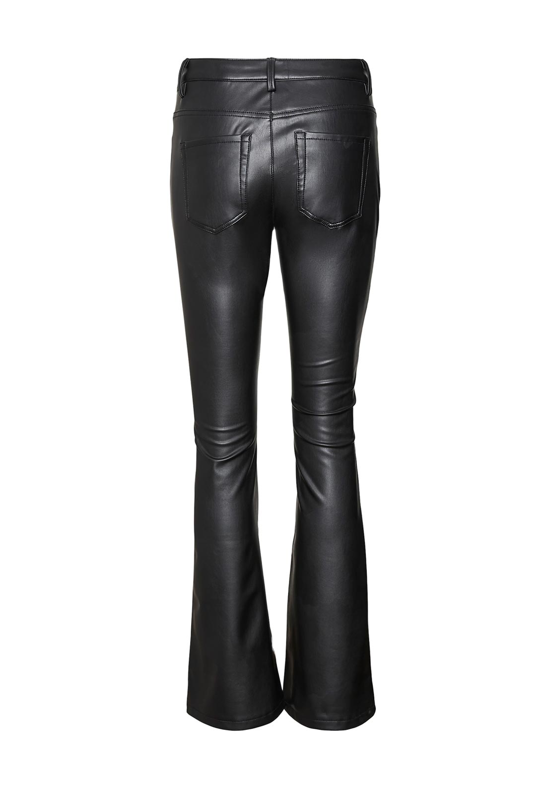 Vero Moda Flash Flare Leg Coated Trousers, Black