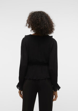 Vero Moda Dora Frill Detail Blouse, Black