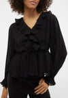 Vero Moda Dora Frill Detail Blouse, Black