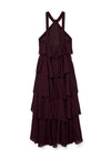 Vero Moda Felicia Ruffle Maxi Dress, Wine