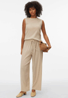Vero Moda Luna Casual Drawstring Trousers, Stone