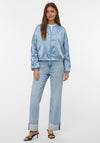 Vero Moda Alice Gathered Satin Bomber, Blue