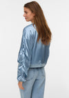 Vero Moda Alice Gathered Satin Bomber, Blue