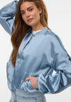 Vero Moda Alice Gathered Satin Bomber, Blue
