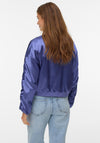Vero Moda Alice Gathered Satin Bomber, Navy