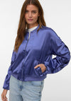 Vero Moda Alice Gathered Satin Bomber, Navy