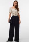 Vero Moda Pollie Square Neck Polka Dot Top, Ecru & Black