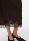 Vero Moda Ginny Lace Detail Midi Skirt, Brown