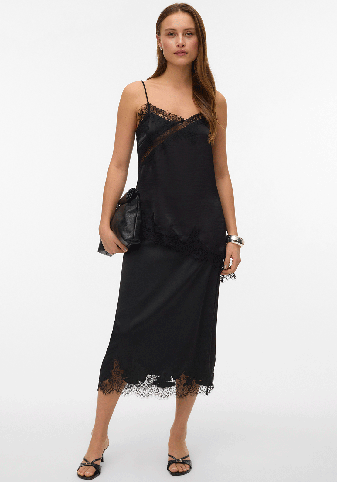 Vero Moda Julia Asymmetrical Tail Top, Black