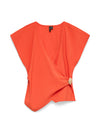 Vero Moda Julieta Low V-Neckline with Gold Detail Top, Orange