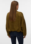 Vero Moda Hazel Faux Suede Bomber Jacket, Green