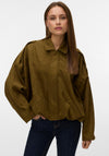 Vero Moda Hazel Faux Suede Bomber Jacket, Green