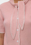 Vero Moda Kashia Short Sleeve Knitted Cardigan, Pink