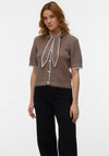 Vero Moda Kashia Short Sleeve Knitted Cardigan, Brown