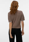 Vero Moda Kashia Short Sleeve Knitted Cardigan, Brown