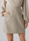 Vero Moda Allison High Waist Short Skirt, Light Grey