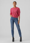 Vero Moda Vigga Balloon Sleeve Knitted Sweater, Raspberry Sorbet