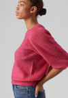 Vero Moda Vigga Balloon Sleeve Knitted Sweater, Raspberry Sorbet