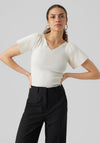 Vero Moda Ginny V Neck Top, Eggnog