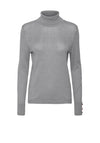 Vero Moda Milda Roll Neck Button Sleeve Sweater, Grey