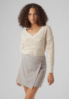 Vero Moda Bril Cut-Out Pattern Sweater, Birch