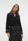 Vero Moda Bumpy Embroidered Trim Shirt, Black