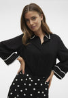 Vero Moda Bumpy Embroidered Trim Shirt, Black