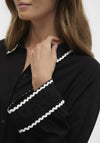 Vero Moda Bumpy Embroidered Trim Shirt, Black