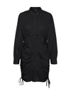 Vero Moda Cilla Gathered Mini Shirt Dress, Black