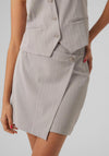Vero Moda Wendy Pinstripe Wrap Mini Skirt, Mourning Dove
