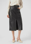 Vero Moda Sif Sof Faux Leather Pencil Midi Skirt, Black