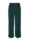 Vero Moda Kanz Glitzy Metallic Detail Wide Leg Trouser, Green