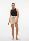 Vero Moda Mia High Rise Tie Waist Shorts, Oatmeal