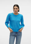 Vero Moda Vigga Balloon Sleeve Knitted Sweater, Ibiza Blue