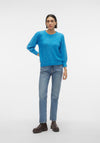 Vero Moda Vigga Balloon Sleeve Knitted Sweater, Ibiza Blue