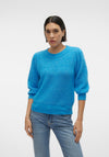 Vero Moda Vigga Balloon Sleeve Knitted Sweater, Ibiza Blue