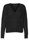 Vero Moda Bril Cut-Out Pattern Sweater, Black