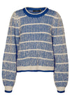 Vero Moda Cala Vertically Striped Knitted Jumper, Mazarine Blue