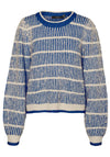 Vero Moda Cala Vertically Striped Knitted Jumper, Mazarine Blue