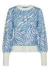 Vero Moda Tari Zebra Print Jumper, Blue