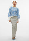 Vero Moda Tari Zebra Print Jumper, Blue