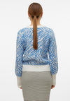 Vero Moda Tari Zebra Print Jumper, Blue