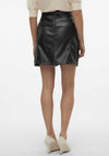 Vero Moda Willa Faux Leather A-Line Mini Skirt, Black