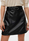 Vero Moda Willa Faux Leather A-Line Mini Skirt, Black