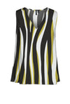 Vero Moda Easy Joy V Neck Top, Black & Snow White