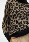 Vero Moda Mars Leopard High Neck Jumper, Black