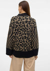 Vero Moda Mars Leopard High Neck Jumper, Black