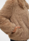 Vero Moda Audrey Faux Fur Short Jacket, Brown